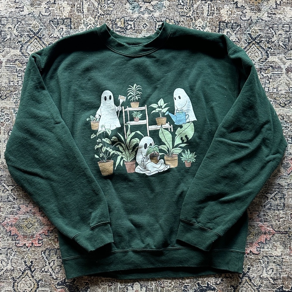 Green Ghost Halloween Sweatshirt